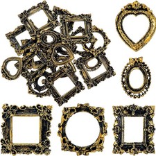 25 Pcs Vintage Mini Picture Frames Baroque Antique Small Resin Jewelry Displa...