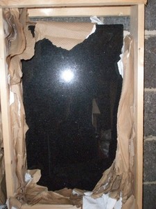 Custom Beveled & Polished Black Granite Shelf/60" L X 14"W X 1" D