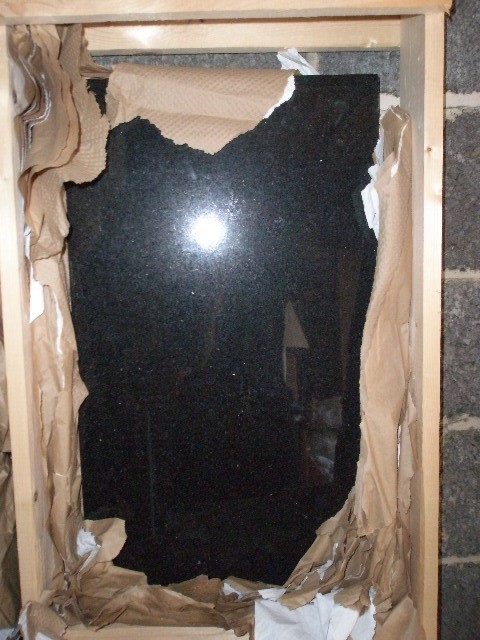 Custom Beveled & Polished Black Granite Shelf/60" L X 14"W X 1" D