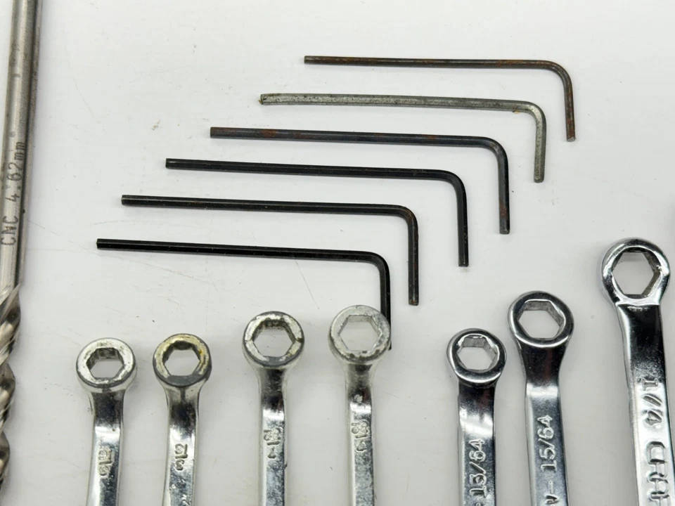 Vintage MARX RC TOOLS Wrench LOT 3/16 7/32 1/4 5/16 Allen Drill Chrome Tone READ - Image 4 of 4
