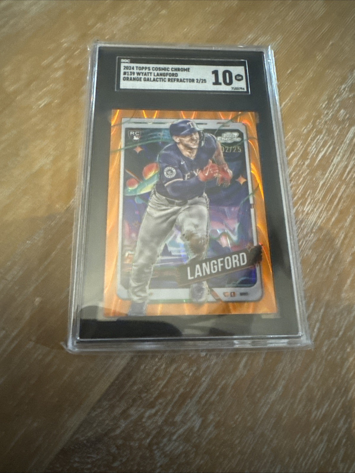 2024 Topps Cosmic Chrome - Wyatt Langford #139 Orange Galactic Refractor /25 RC 