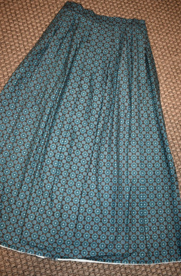 Prairie Pioneer Frontier Victorian 19th Century Long Skirt Aqua Medallion - 32W