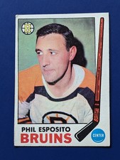 1969-70 Topps Hockey - Phil Esposito HOF #30 - Boston Bruins   - With Stamp