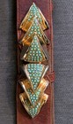  Rare Raina Gold Tone & Turquoise Stone  Buckle Leather Belt 32-34 -USA-Nice!  — photo 2