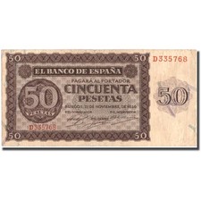 [#214094] Banknote, Spain, 50 Pesetas, 1936, 1936-11-21, KM:100a, EF