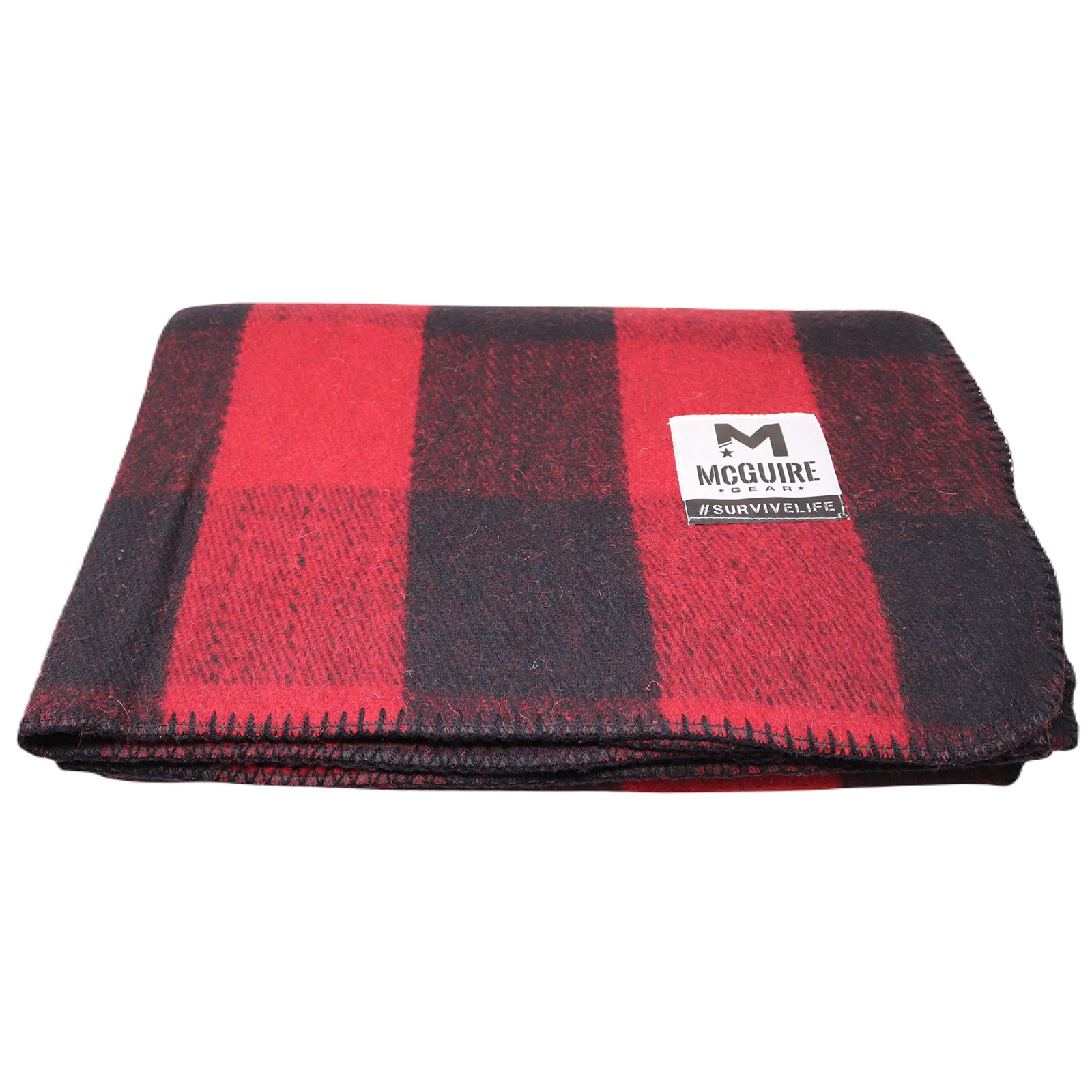 Warm Wool Bunkhouse Plaid Blanket for Camping, Home, Survival, or First-Aid, ...