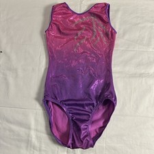 Tin  s Tailor Ombre Pink Purple Rhinestone Embellished Gymnastics Leotard SA