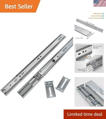 22'' Soft Close Drawer Slides with Double Anti-Drop and 100lb Capacity