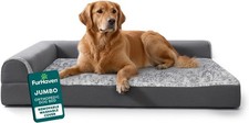 Orthopedic Dog Bed for Large Dogs w/Removable Bolsters  Washable Cover Gray