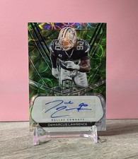 DEMARCUS LAWRENCE 2020 SPECTRA FOOTBALL GREEN CIRCLE PRIZM AUTOGRAPH  SN#4/7