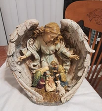 GUARDIAN ANGEL HOLY FAMILY NATIVITY SCENE CHRISTMAS DECORATION