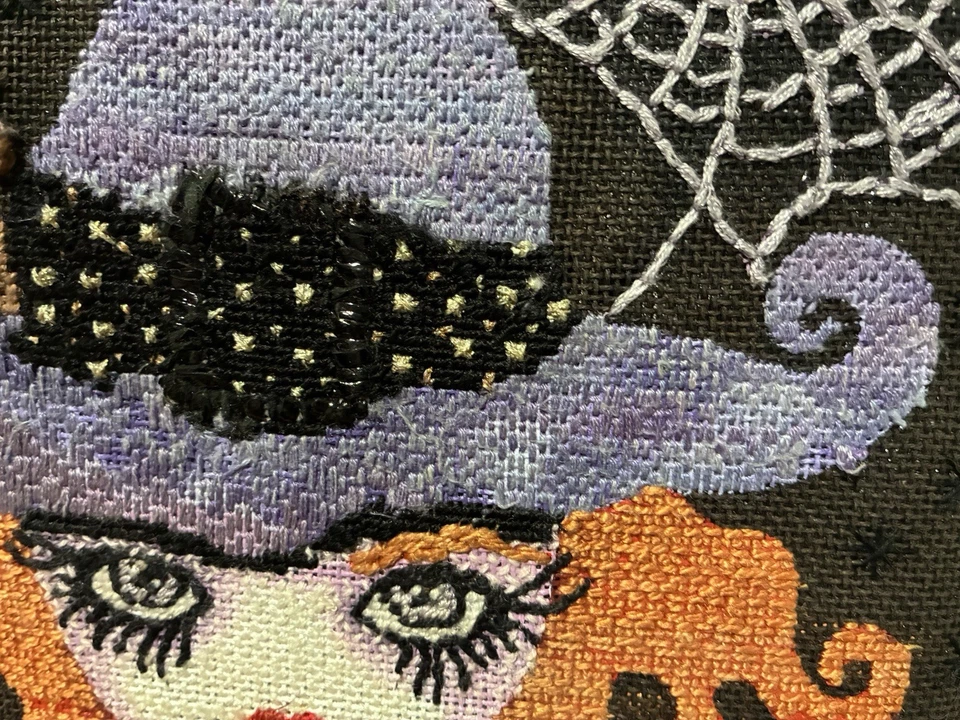 Sandra Vargas Ruth Schmuff Witch Maelba Needlepoint HandPainted Canvas Finished - Image 4 of 4