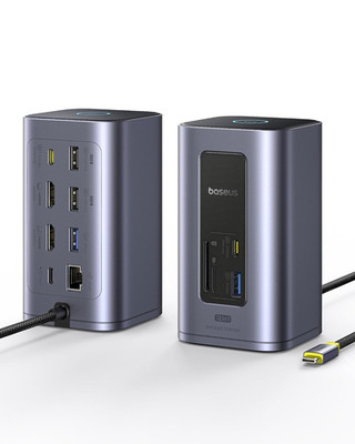 Docking Station Dual Monitor, Nomos Win Air(12 in 1) Laptop Dock, 2*4K HDMI, 10G