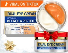 Dual Eye Cream with Retinol, Peptides Caffeine for Puffiness Dark Circles