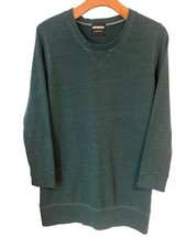 Monrow Classic Sweater Dress Womens Large Forrest Green Long Sleeve Jersey Knit