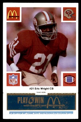 1986 McDonald's Football Blue #586 49ers Eric Wright #21 NM/MT *f1