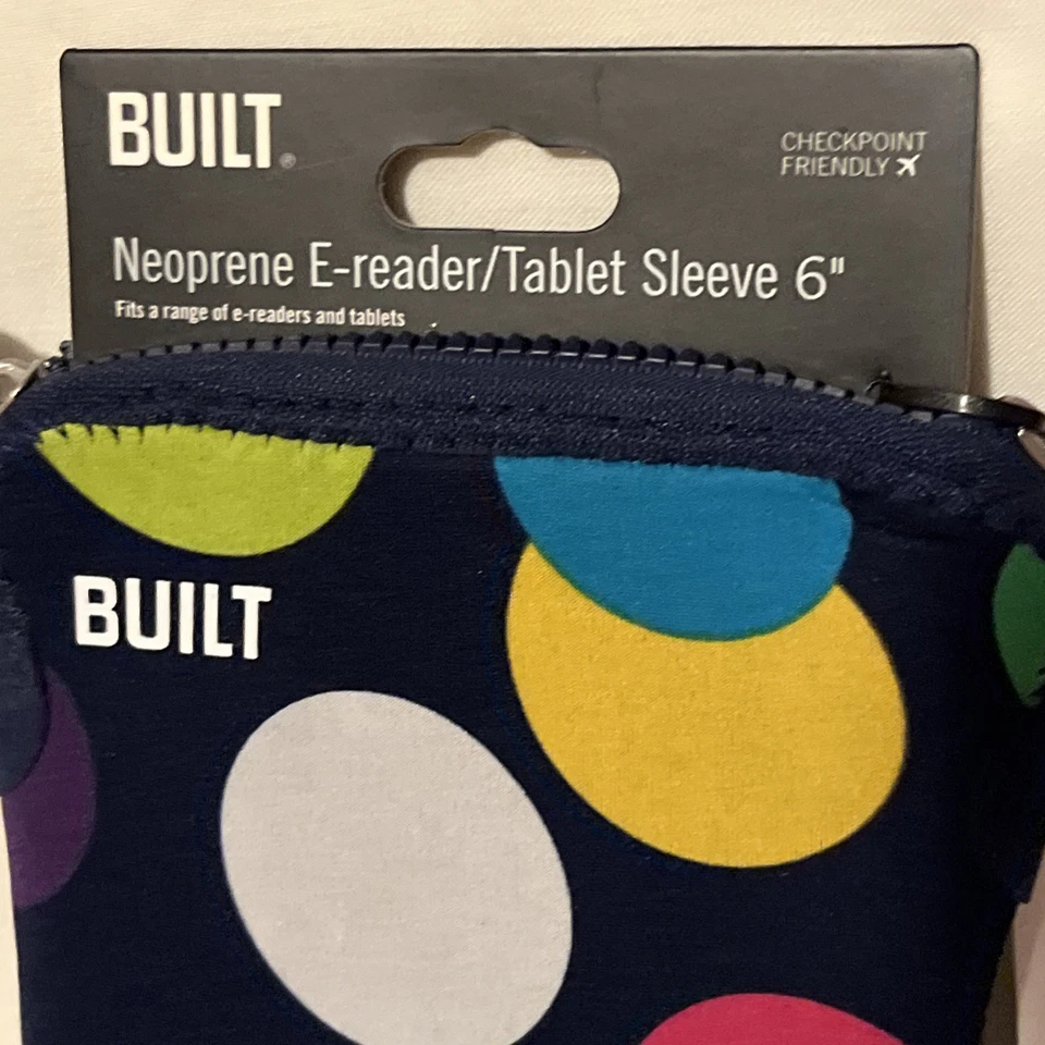 Built Neoprene E-Reader Tablet Envelope 6" Scatter Dots NEW in PACKAGE - Image 2 of 4