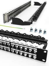 48Port Blank Keystone Patch Panel Rackmount Wall Mount 1U 19-Inch Network RJ45 P