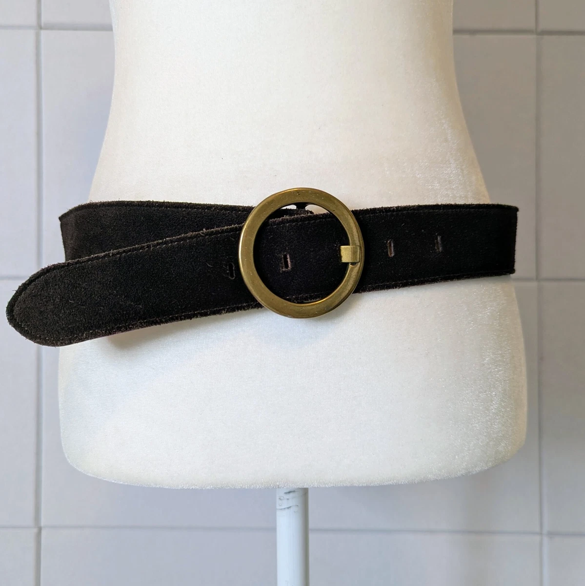 NWT BANANA REPUBLIC women\'s sand suede belt size small gold oval buckle Banana Republic Women main image 2