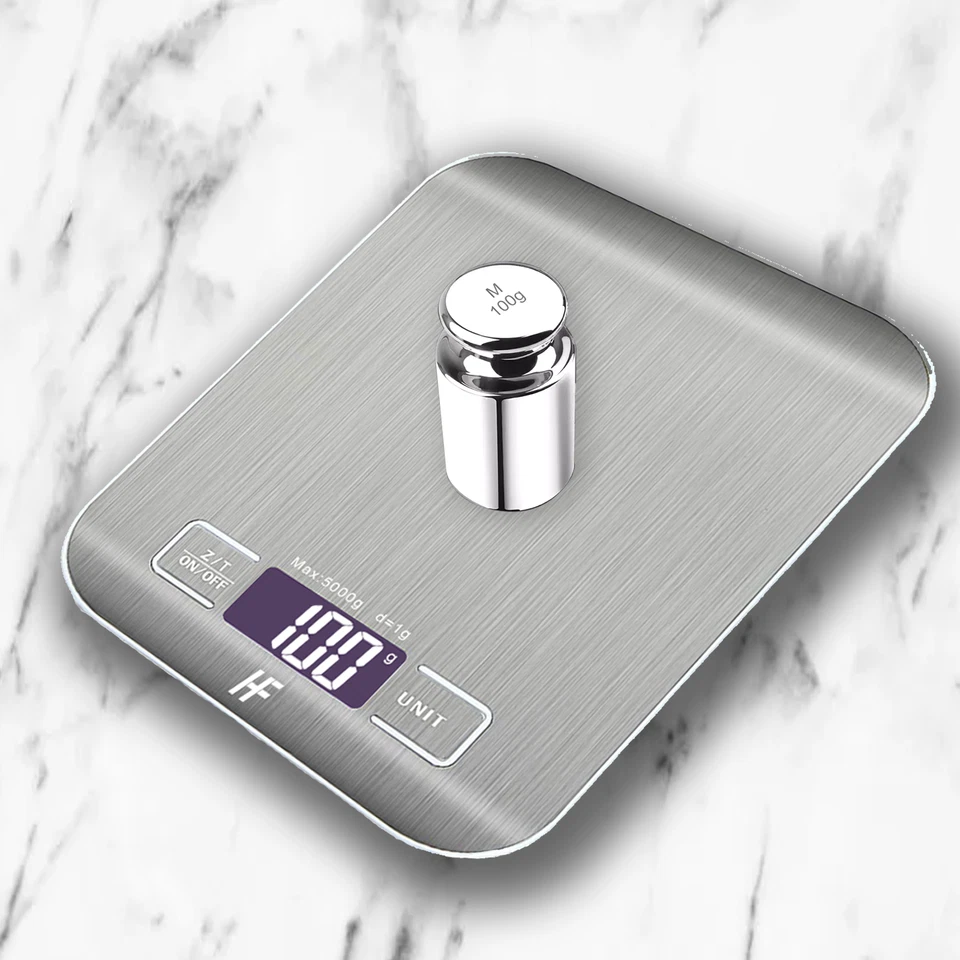 Kitchen Food Scale 5kg/1g Digital Electronic Stainless Steel LCD Backlit Tare - image 2 of 4