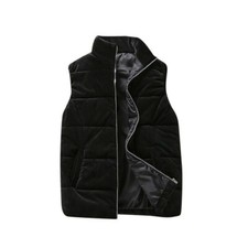 Uomo Velluto Gilet Gilet Giacca Imbottita senza Maniche Casual Caldo Inverno