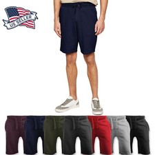 Mens Fleece Sweat shorts Casual Cotton Jogger Classic Fit Gym Athletic Pants