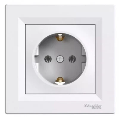 Steckdose ASFORA von Schneider Electric UP Weiß komplett mit Rahmen