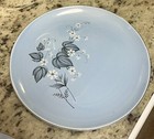 2 Vtg Taylor Smith Taylor Versatile BLUE MIST Black Leaf Lunch Plates 9.5” — photo 2