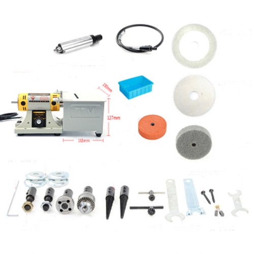 TM-2 Jewelry Rock Polishing Buffer Machine, 200W Bench Lathe Polisher For Gemstones, 110V