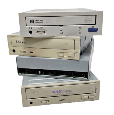 2 Stück IDE PC CD Laufwerk Intern für Win.95 98 XP Computer CD-ROM 5,25'' Weiß