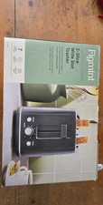 Figmint 2-Slice Toaster with Thin Chrome Band - Sleek Gray Design, Perfect Toast