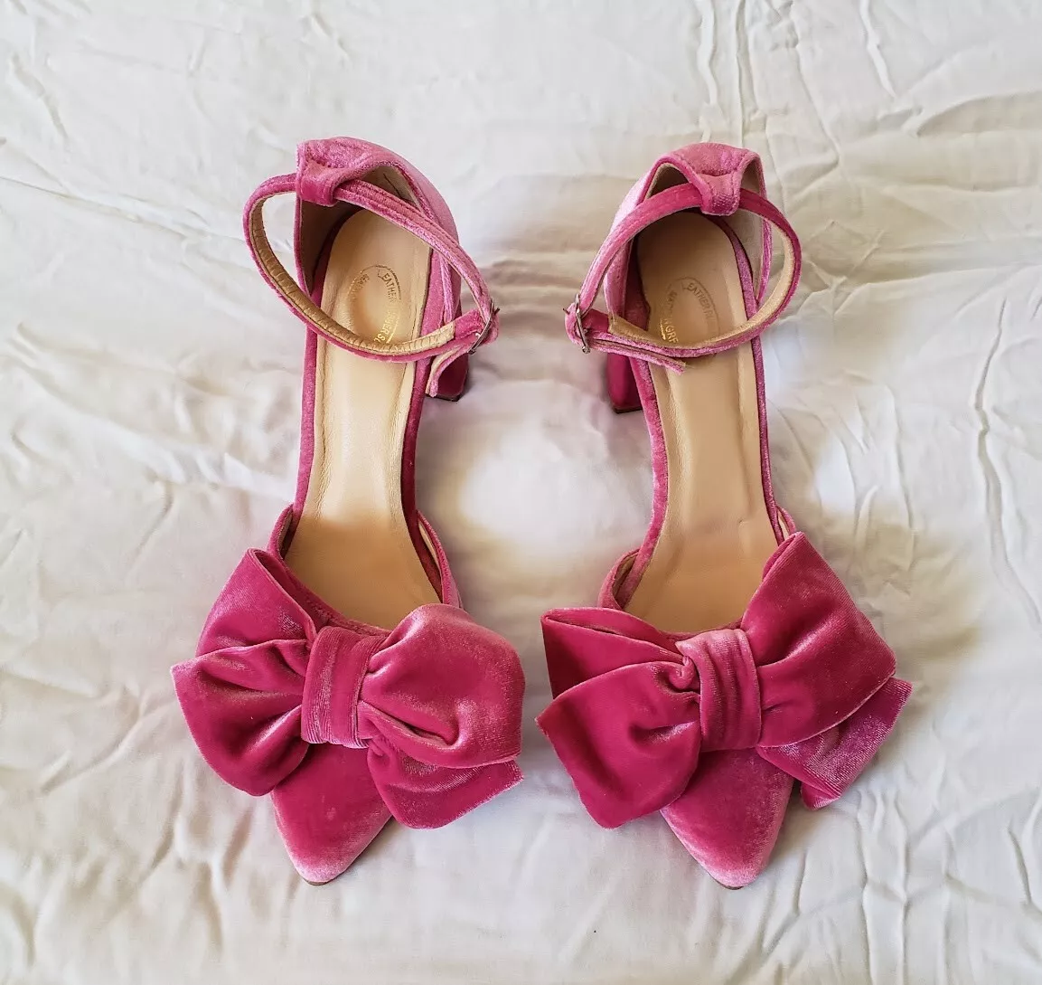 Rose Pink Velvet Block Heels - Size 8/39 - Greek Goddess Sandals - Wedding  Shoes