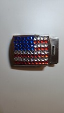 Rhinestone USA American Flag Belt Buckle Brand New