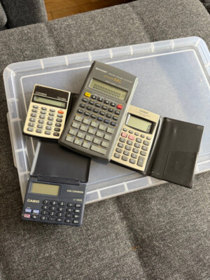Vintage Wissenschaftlicher Taschenrechner Restposten Konvolut, Retro Casio, Sharp, Citizen