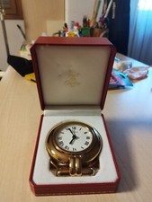 Orologio sveglia Cartier, placcato oro, movimento al quarzo, confezione original