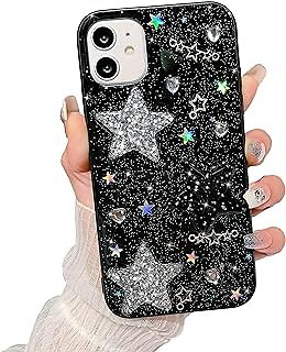 VirgoCCY Compatible for iPhone 11 case| Bling Stars 3D Hearts Diamond Twinkle St