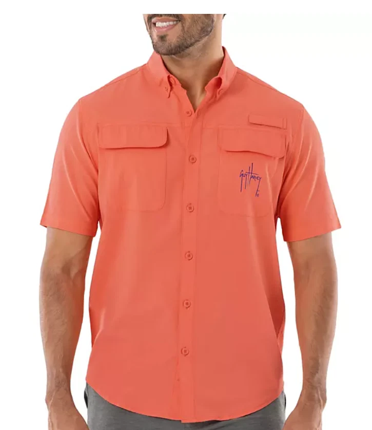 NEW Guy Harvey Men s Short-Sleeve Vented Fishing Shirt Size Medium