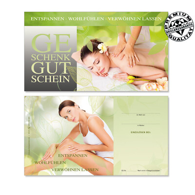 Gutscheinkarten ''Standard'' für Kosmetik, Beauty, Wellness, Massage, Spa KS1272