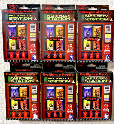 FIVE NIGHTS AT FREDDYS FIZZY STATION PACK LOT OF 6 FIGURES COLLECTOR CARD + MORE
