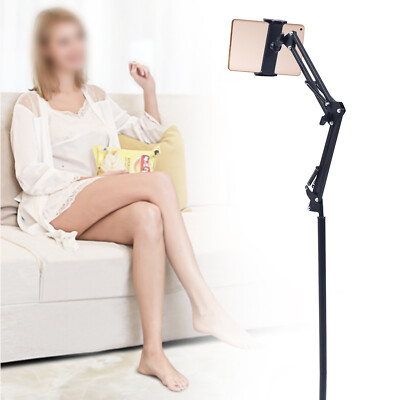 360° Adjustable iPad Tablet Holder Floor Stand Universal Clamp for 4-17cm Phone