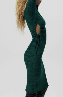 Zara Green Long Sleeve Cut-Out Dress M | eBay