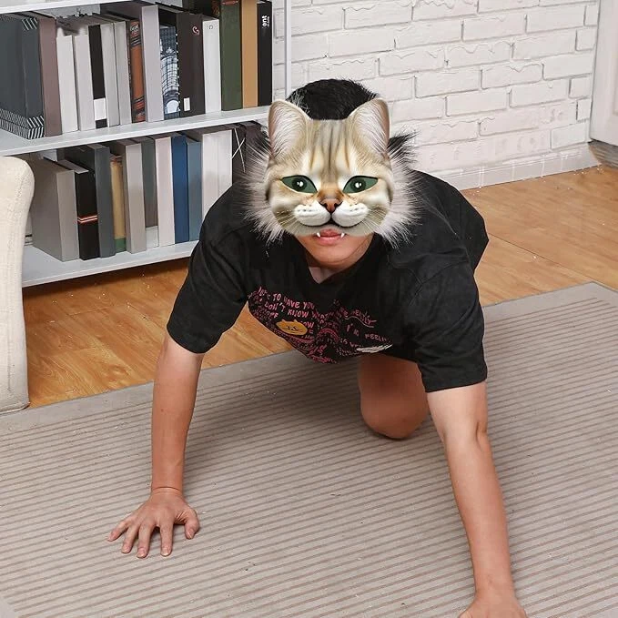 30 Pcs DIY Therian Cat Mask Kit Bulk Blank Paint Cat Mask with Felt Fabric Sheet - Image 2 of 2