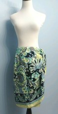NWT 198 Dana Buchman Silk Paisley Floral Wrap Skirt 8