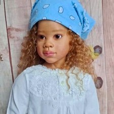 46in Unfinished Painted Reborn Doll Kit with Rooted Hair DIY Part Gift Dark Skin