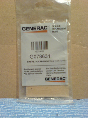 GENERAC ENGINE CARBURETOR MOUNTING GASKET. G078631  NEW OEM PART  E-16