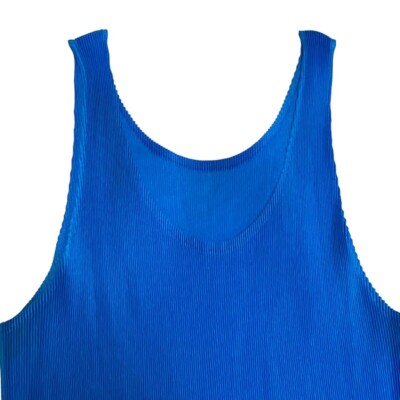 PLEATS PLEASE ISSEY MIYAKE Pleated Tank Top Sleeveless Top Blue