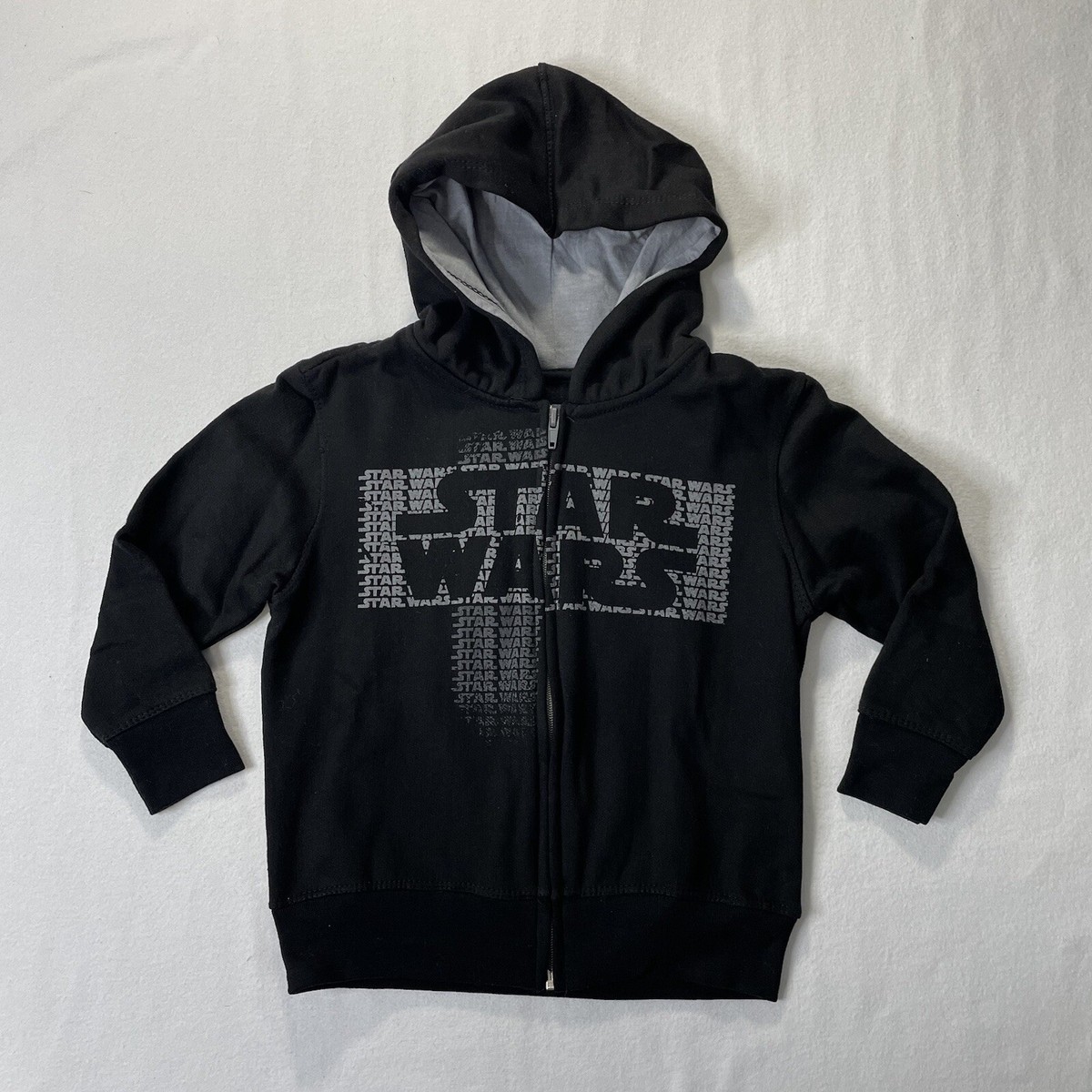 Star Wars Boys Black Full Zip Long Sleeve Activewear Hoodie Sz 4T