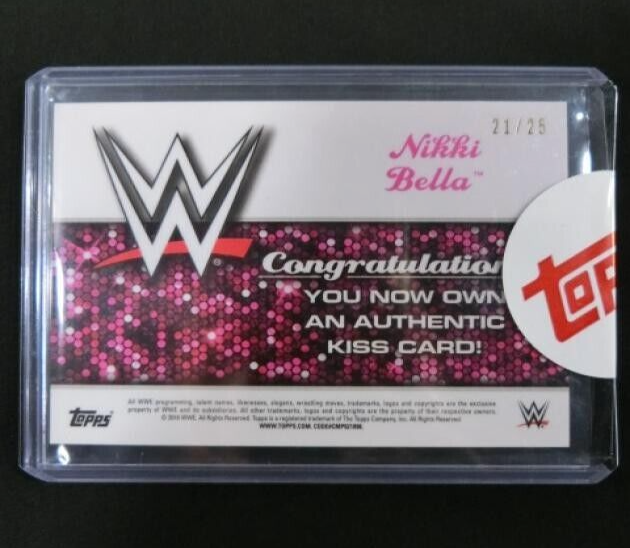 ニッキー　ベラ　キスカード　1/1 TOPPS WWE 2016 TOPPS NIKKI BELLA WWE AUTHENTIC AUTOGRAPH KISS CARD 21/25 | eBay