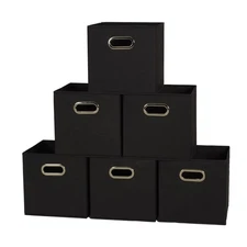 Foldable Fabric Storage Cubes 6-Pack – 11x11x11 Stackable Non-Woven Bins with...