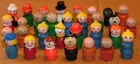 Mixed Lot of 31 Vintage People Wooden Plastic Figures Characters Fisher Price